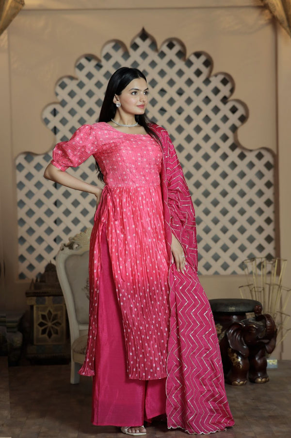 Awesome Digital Print Pink Color Sharara Suit Clothsvilla