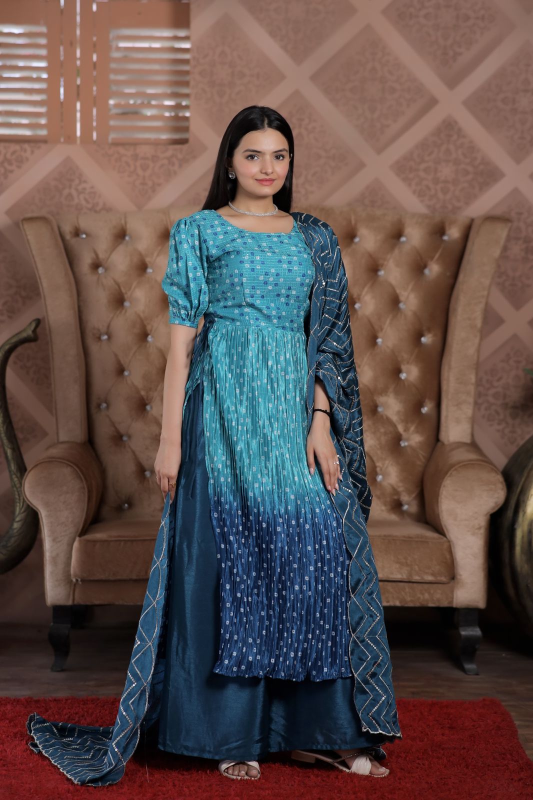 Awesome Digital Print Sky Blue Color Sharara Suit Clothsvilla