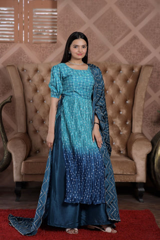 Awesome Digital Print Sky Blue Color Sharara Suit Clothsvilla