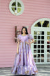 Load image into Gallery viewer, Fancy Puff Sleeves Lavender Color Gown Clothsvilla