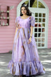 Load image into Gallery viewer, Fancy Puff Sleeves Lavender Color Gown Clothsvilla