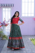 Load image into Gallery viewer, Classy Foil Print Work Green Color Gown Clothsvilla