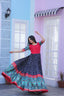 Classy Foil Print Work Navy Blue Color Gown Clothsvilla