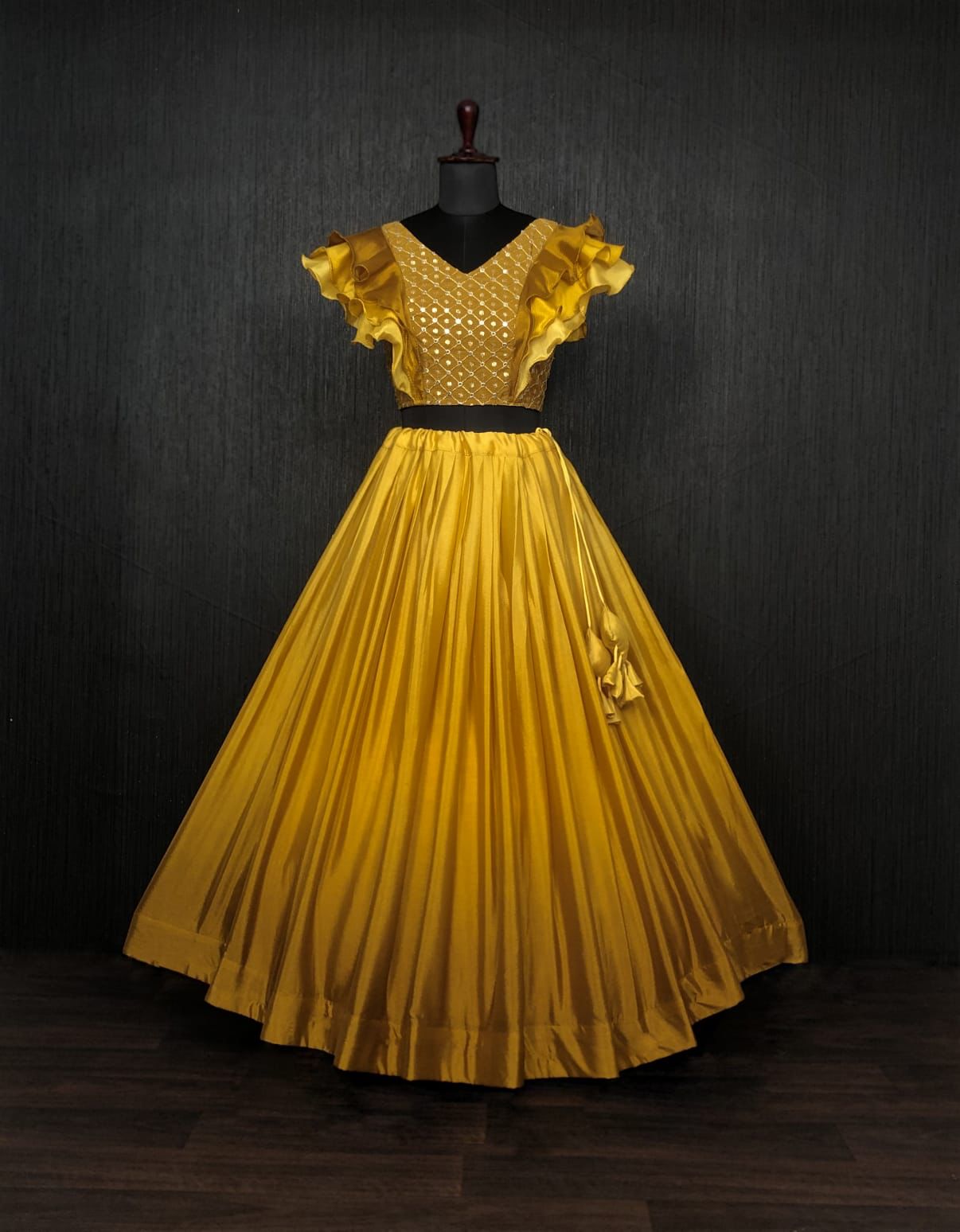 Stylish Yellow Color Double Tone Lehenga Choli Clothsvilla