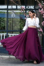 Load image into Gallery viewer, Pretty Wine Plain Lehenga With Stylish Blouse