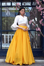 Load image into Gallery viewer, Pretty Yellow Plain Lehenga With Stylish Blouse