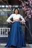 Pretty Navy Blue Plain Lehenga With Stylish Blouse