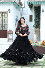 Load image into Gallery viewer, Beautiful Sequins Work Black Color Long Gown