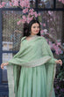 Load image into Gallery viewer, Lovely Pista Green Color Gown With Embroidered Work Dupatta