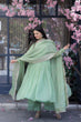 Load image into Gallery viewer, Lovely Pista Green Color Gown With Embroidered Work Dupatta