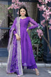 Load image into Gallery viewer, Lovely Purple Color Gown With Embroidered Work Dupatta