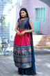 Load image into Gallery viewer, Designer Hand Mirror Work Navy Blue With Pink Sharara Suit Clothsvilla