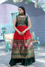 Designer Hand Mirror Work Green With Red Sharara Suit Clothsvilla