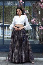 Load image into Gallery viewer, Trendy Full-Stitched Black Lehenga With Blouse