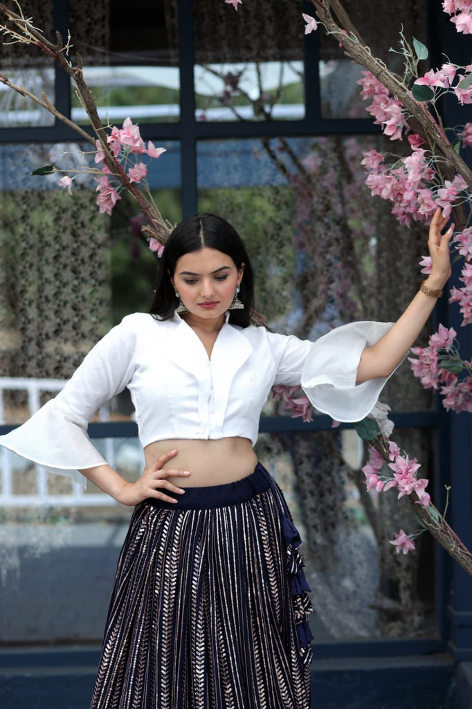 Trendy Full-Stitched Black Lehenga With Blouse