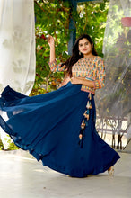 Load image into Gallery viewer, Blue Color Lehenga Choli With Digital Print Koti