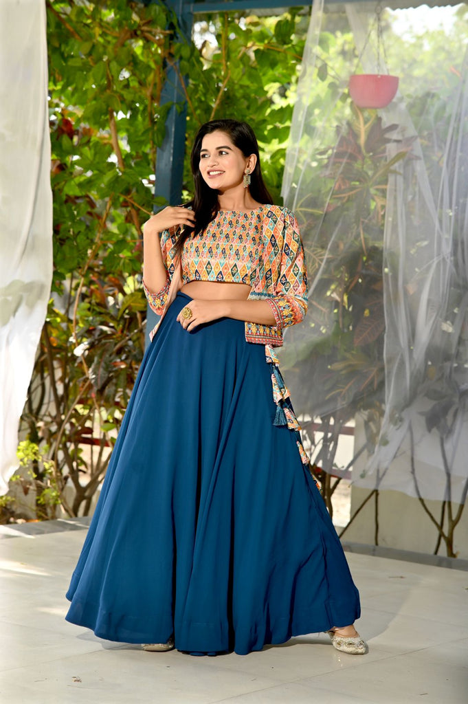 Buy Online In India | Royal blue lehenga | Label Shaurya Sanadhya