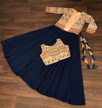 Load image into Gallery viewer, Blue Color Lehenga Choli With Digital Print Koti