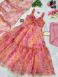 Load image into Gallery viewer, Digital Printed Peach Color Fully Stitched Anarkali Gown
