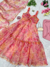 Load image into Gallery viewer, Digital Printed Peach Color Fully Stitched Anarkali Gown