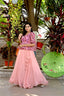 Plain Peach Lehenga With Lovely Pink Top