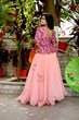 Load image into Gallery viewer, Plain Peach Lehenga With Lovely Pink Top