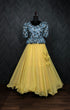 Load image into Gallery viewer, Plain Yellow Lehenga With Lovely Sky Blue Top