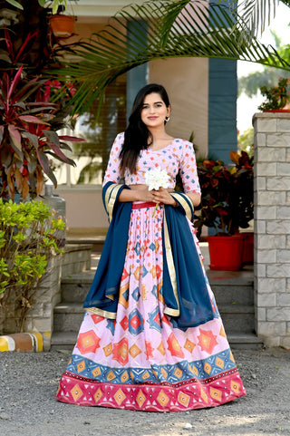 Wedding Wear Printed Light Pink Color Lehenga Choli Clothsvilla