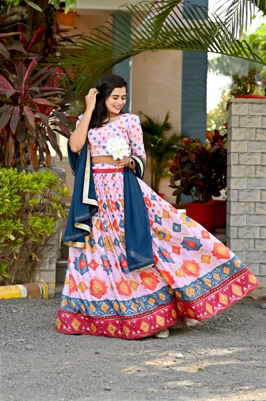 Wedding Wear Printed Light Pink Color Lehenga Choli Secondary image