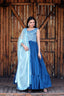 Fashionable Work Blue Gown With Dupatta Clothsvilla