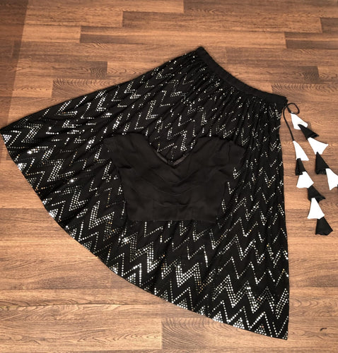 Fancy Embroidered Work Black Color Lehenga With Blouse