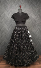 Load image into Gallery viewer, Fancy Embroidered Work Black Color Lehenga With Blouse