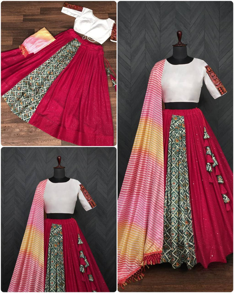 Wonderful Pink Lehenga Choli With Leheriya Print Dupatta