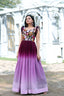 Beautiful Work Double Shaded Wine Color Gown Clothsvilla