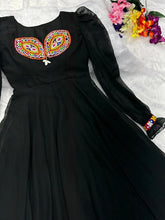 Load image into Gallery viewer, Fairy Look Mirror Work Black Color Anarkali Gown