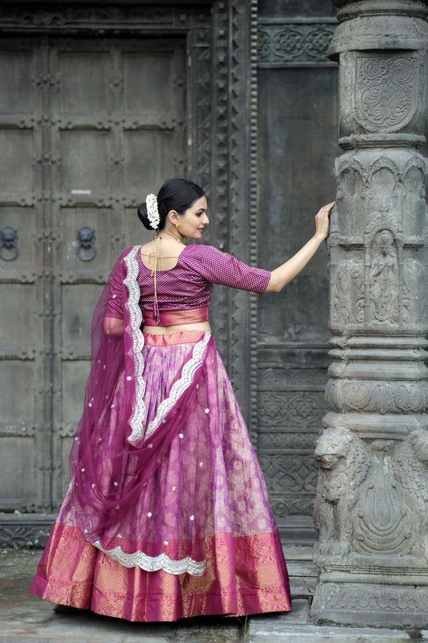 Exclusive Purple Color Kanjivaram Silk Lehenga Choli Clothsvilla