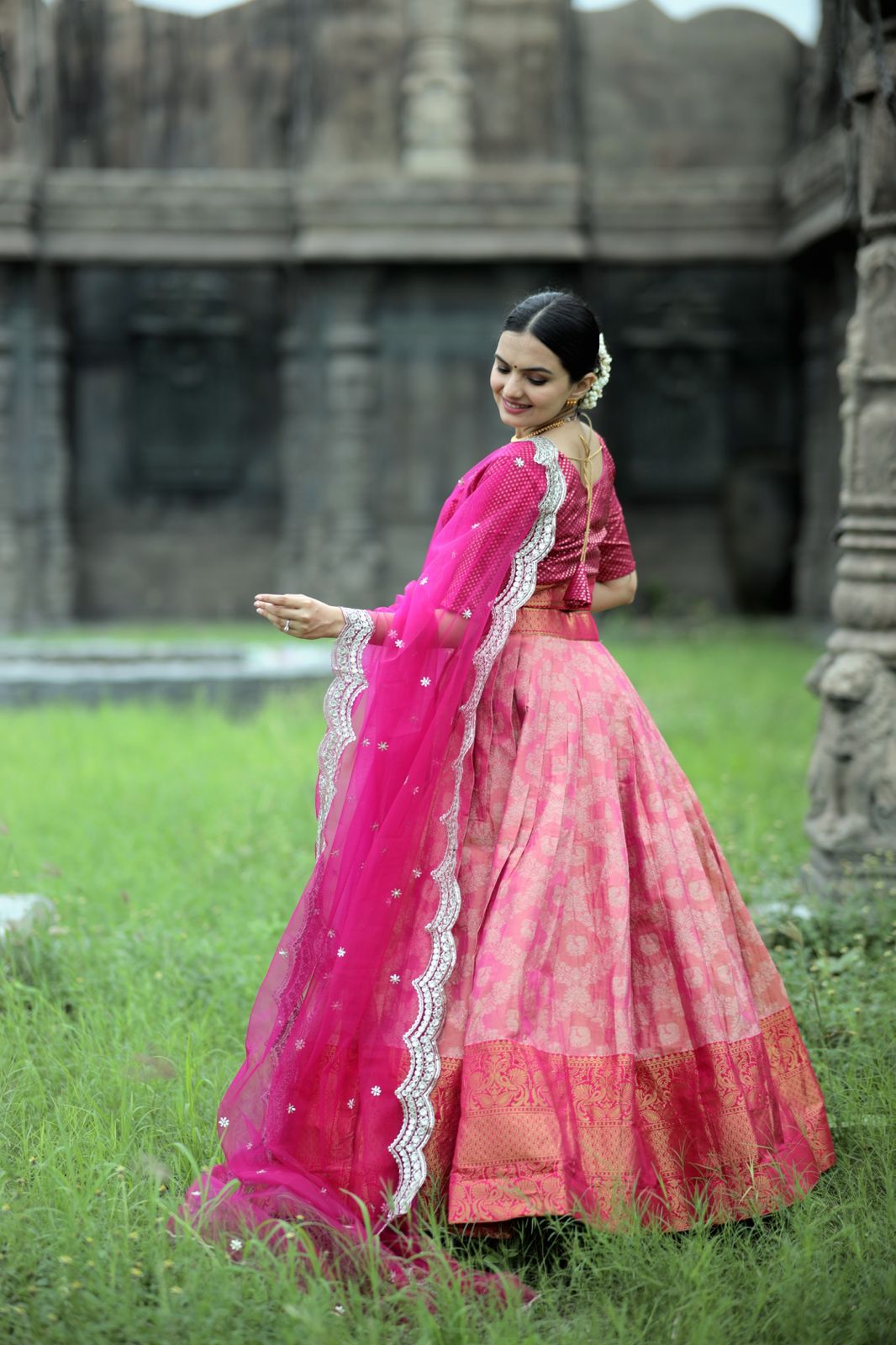 Exclusive Pink Color Kanjivaram Silk Lehenga Choli Clothsvilla