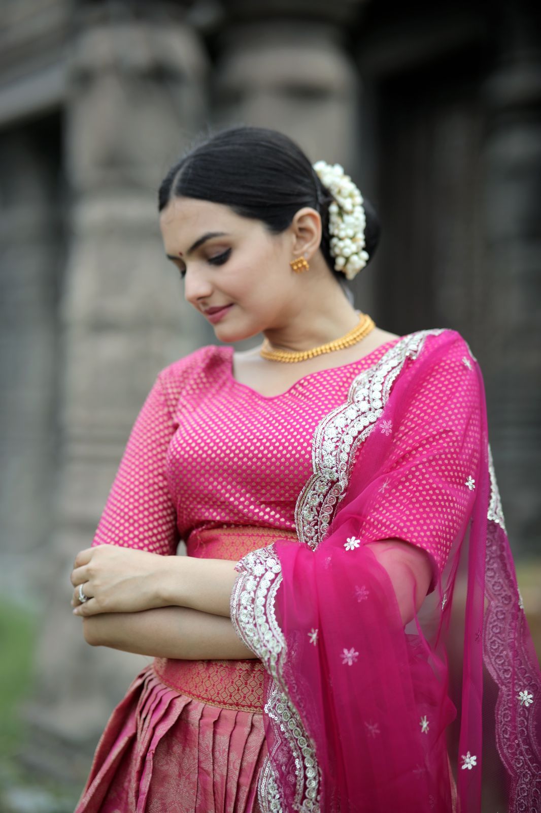 Exclusive Pink Color Kanjivaram Silk Lehenga Choli Clothsvilla