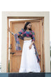 Load image into Gallery viewer, White Plain Lehenga With Multi Color Blouse