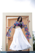 Load image into Gallery viewer, White Plain Lehenga With Multi Color Blouse