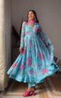 Load image into Gallery viewer, Colorful Flower Design Sky Blue Lovely Gown