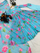 Load image into Gallery viewer, Colorful Flower Design Sky Blue Lovely Gown