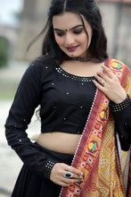 Load image into Gallery viewer, Traditional Wear Black Color Lehenga Choli With Pretty Dupatta