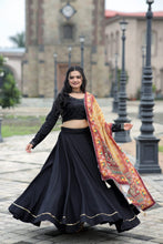 Load image into Gallery viewer, Traditional Wear Black Color Lehenga Choli With Pretty Dupatta