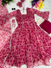Load image into Gallery viewer, Fairy Look Wine Color Organza Silk Anarkali Suit