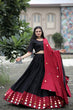 Load image into Gallery viewer, Real Mirror Work Maroon With Black Lehenga Choli