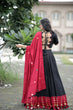 Load image into Gallery viewer, Real Mirror Work Maroon With Black Lehenga Choli