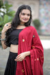 Load image into Gallery viewer, Real Mirror Work Maroon With Black Lehenga Choli