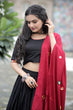 Load image into Gallery viewer, Real Mirror Work Maroon With Black Lehenga Choli