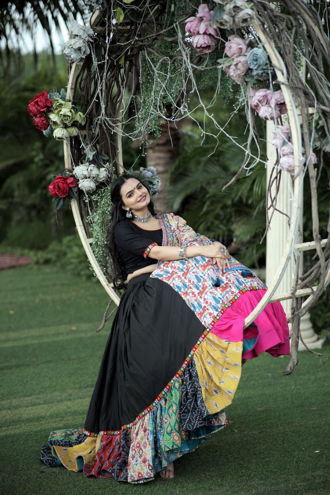 Gorgeous Black With Multi Digital Printed Lehenga Choli Clothsvilla